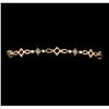 Image 1 : 1.67 ctw Princess Cut Diamond And Round Brilliant Cut Diamond Bracelet - 14KT Ro