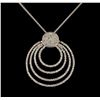 Image 1 : 14KT White Gold 0.90 ctw Diamond Pendant With Chain