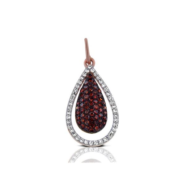 14k Rose Gold  0.36CTW Diamond and Brown Diamonds Pendant