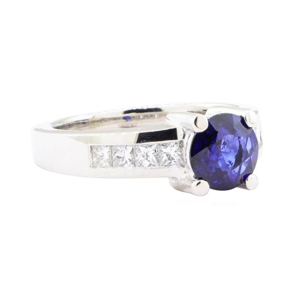 1.93 ctw Sapphire And Diamond Ring - 14KT White Gold