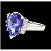Image 1 : 4.56 ctw Tanzanite and Diamond Ring - 14KT White Gold