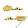 Image 3 : Art Deco 14kt Yellow Gold Grooved Dual Rectangular Panel Cuff Links