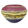 Image 1 : "Translucent Strata Open Bowl" Hand Blown Glass Sculpture, Hand Signed by Gartne