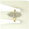 Image 3 : Platinum & 14k Yellow Gold Old Rose Cut Diamond Marquise Ring