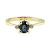 Image 2 : 0.69 ctw Blue Sapphire and Diamond Ring - 14KT Yellow Gold