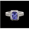 Image 2 : 14KT White Gold 1.54 ctw Tanzanite and Diamond Ring