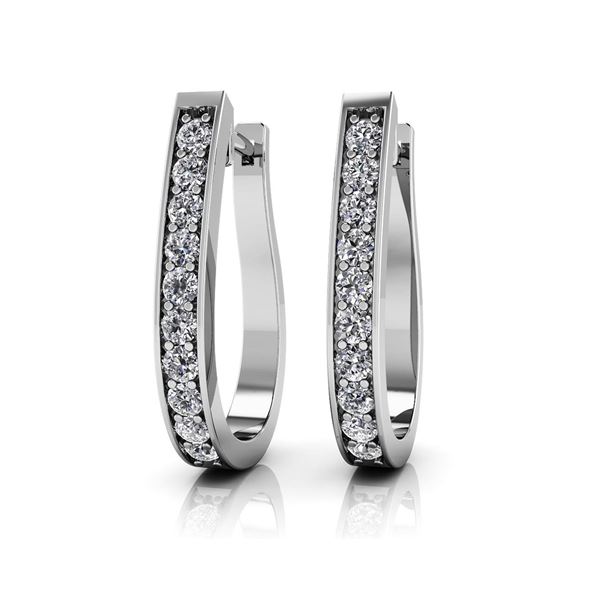 14K White Gold 1.50 ctw Diamond Earrings, (SI2/F-G)