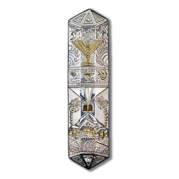 Raphael Abecassis Sterling Silver Electroform Mezuzah with Letter of Authenticit