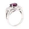 Image 4 : 3.14 ctw Oval Mixed Rhodolite Garnet And Round Brilliant Cut Diamond Ring - 14KT