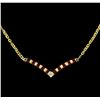 Image 2 : 1.70 ctw Ruby and Diamond Necklace - 18KT Yellow Gold