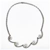 Image 6 : Platinum 10.25 ctw Diamond & Floating South Sea Pearl Statement Necklace