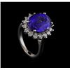 Image 4 : 8.04 ctw Tanzanite and Diamond Ring - 14KT White Gold