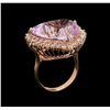 Image 4 : 24.70 ctw Kunzite and Diamond Ring - 14KT Rose Gold