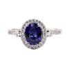 Image 1 : 1.54 ctw Tanzanite and Diamond Ring - Platinum