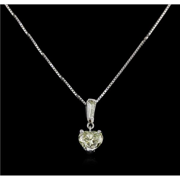 GIA Cert 1.17 ctw Diamond Pendant With Chain - 14KT White Gold