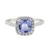 Image 2 : 1.96 ctw Sapphire and Diamond Ring - 14KT White Gold