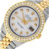 Image 1 : Rolex Mens 2 Tone White Diamond 3 ctw Channel Set Datejust Wriswatch