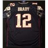 Image 1 : TOM BRADY SIGNED NEW ENGLAND PATRIOTS JERSEY (MOUNTED MEMORIES COA)