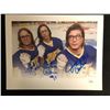 Image 1 : SLAP SHOTS HANSON BROTHERS TRIPLE SIGNED 8X10 PRINT (JSA COA)