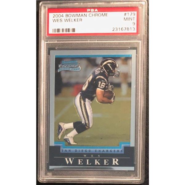 2004 BOWMAN CHROME #179 WES WALKER ROOKIE (PSA 9)