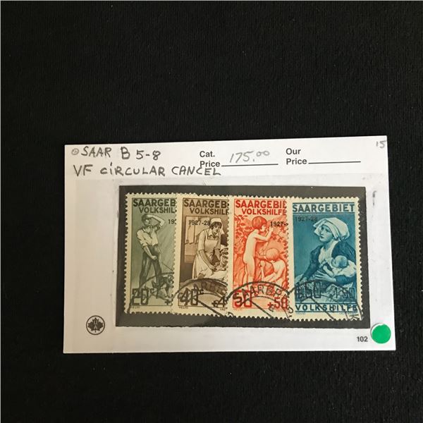 SAAR B 58 VF CIRCULAR CANCEL STAMP LOT