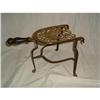 Image 1 : Brass and wrought iron trivet with turned #1563986