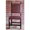 Image 1 : GOTHIC RENAISSANCE LEATHER DINING ACCENT CHAIR #1571966