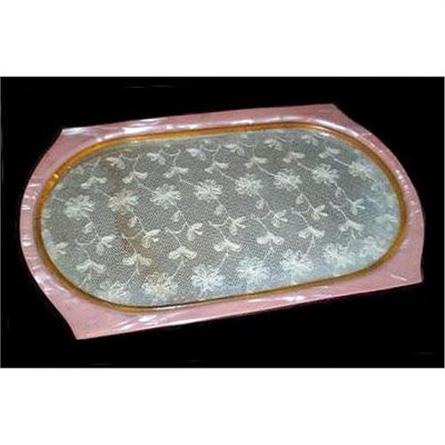 Dupont Pink Bakelite Lace And Glass Vanity Tray 1581895