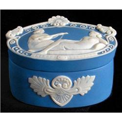 Schafer & Vater LUTE PLAYER Blue Jasperware Jar#1581926