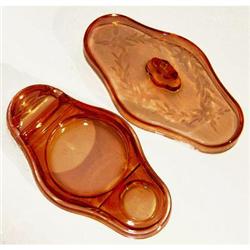 Cambridge Glass Etched Make-Up Compact  #1581928