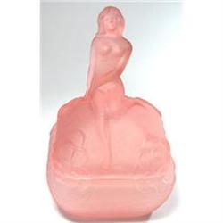 CAMELLIA Pink Satin Glass Powder Jar #1581965