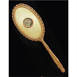 APOLLO Guilloche Enamel, Brass Hair Brush #1582021