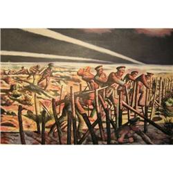 WW1 Oil Painting Charging The Wire  #1582107