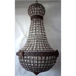 Hand Made Wrought Iron Crystal Chandelier Lamp #1582119