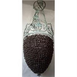 Wrought Iron Chandelier with Hand Made Beads #1582130