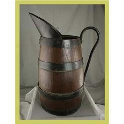Antique French Kitchenware Pitcher Oak Large #1582156