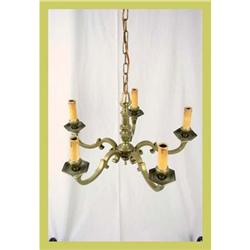 Vintage Belgian Brass Chandelier Brass 5-Arm #1582161