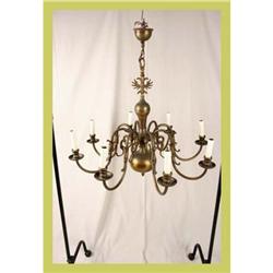 Vintage Chandelier Double Eagle Flemish Brass #1582171