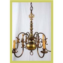Vintage Chandelier Double Eagle Flemish Brass #1582176