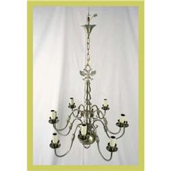 Vintage Chandelier Double Eagle Flemish Pewter #1582185