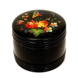 Old Russian Hand Painted Lacquer Box w Bird Sg #1582223