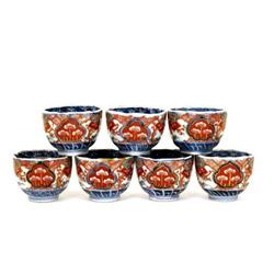 7 Old Japanese Imari Sake Sup w Flowers #1582228