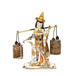 Old Japanese Sterling Silver Salt Pepper Geisha#1582242