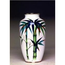 Old Japanese Cloisonne Vase w Bamboo #1582261