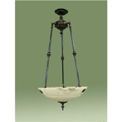 A cast bronze and alabaster pendant #1582318