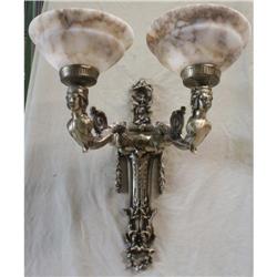 A pair of alabaster and bronze sconces #1582327