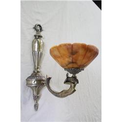 A pair of alabaster and bronze sconces #1582331