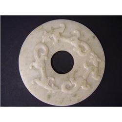 Chinese carved Soapstone  Triple Dragon Pendant#1582370