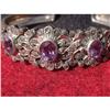 Image 1 : Silver bracelet with 3 amethyst stones and #1592192