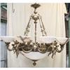 Image 1 : Cast Bronze and alabaster chandelier #1592308